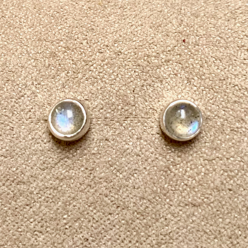 Labradorite Round Post Earrings