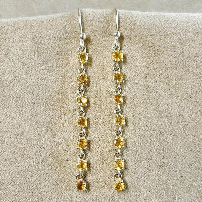 Citrine Seven Stone Dangle Earring