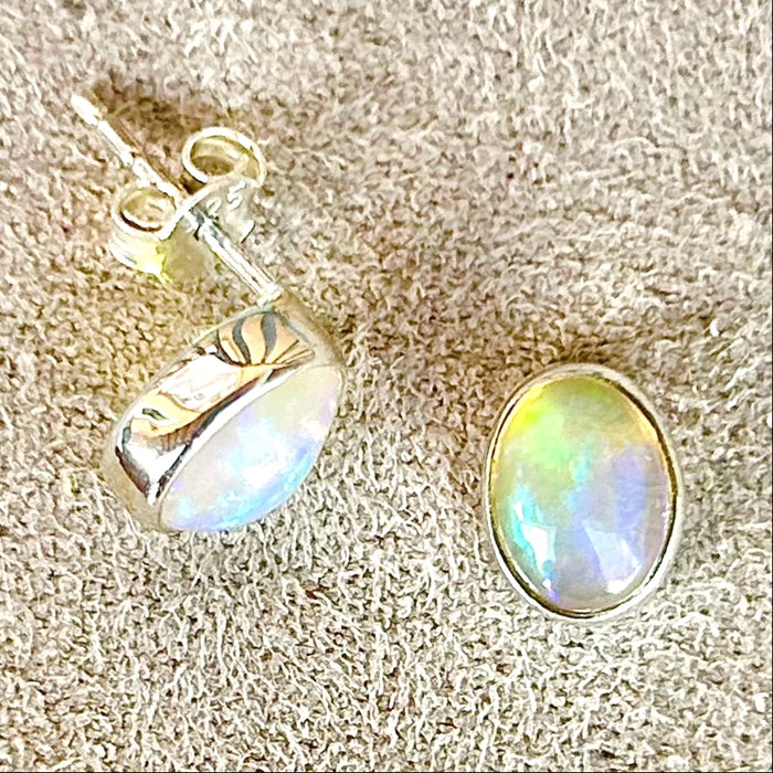 Opal (Ethiopian) Oval Post Earrings