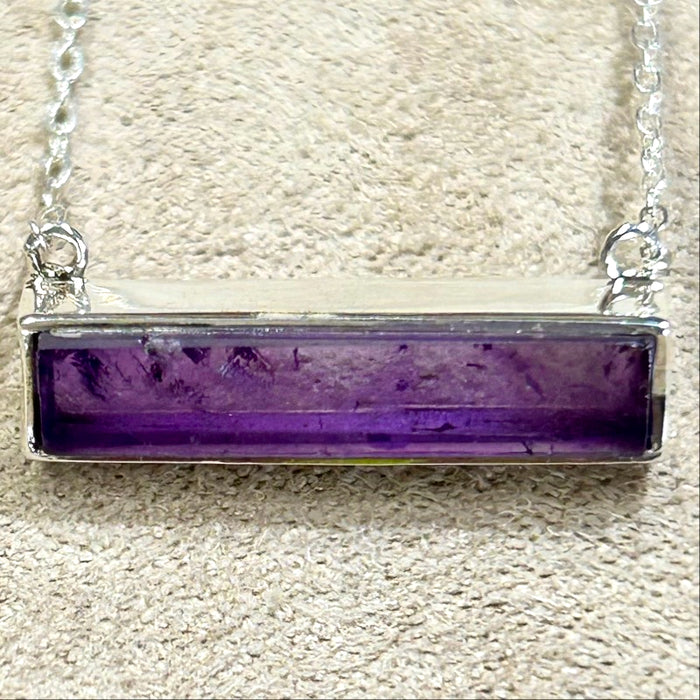 Amethyst Bar Necklace  (inner strength, intuition, spirituality)