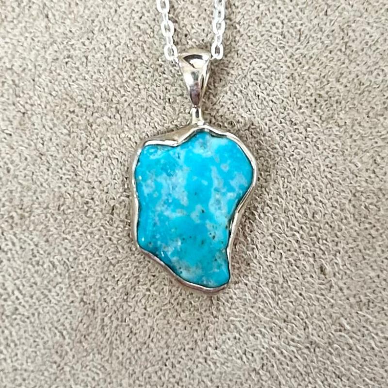 Turquoise (Rough) Pendant on Chain