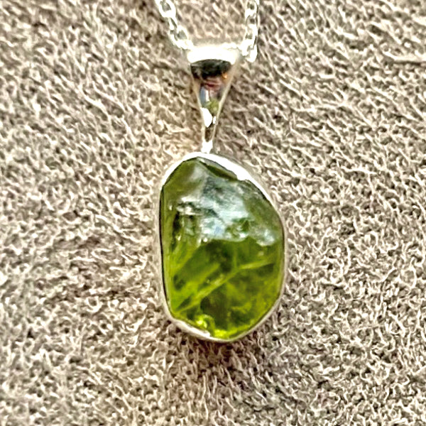 Peridot Pendant and Sterling Silver Chain