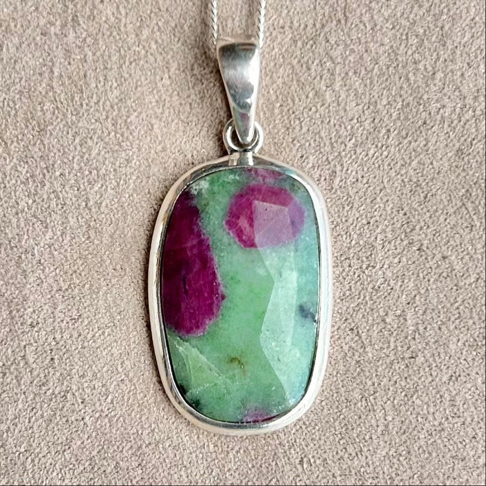 Ruby in Zoisite Pendant on Chain