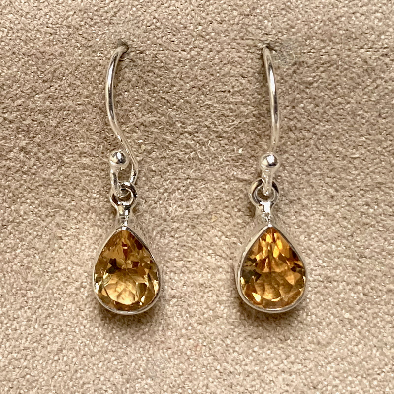 Citrine Faceted Dangle Earrings