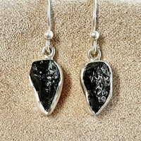 Shungite and Sterling Silver Dangle Earrings