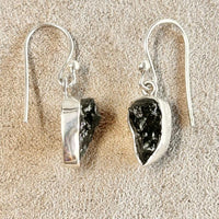 Shungite and Sterling Silver Dangle Earrings