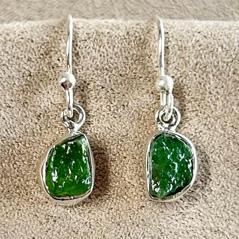 Emerald Rough Dangle Earrings