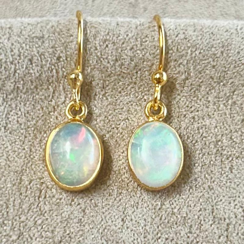 Opal (Ethiopian) and Gold Vermeil Dangle Earrings