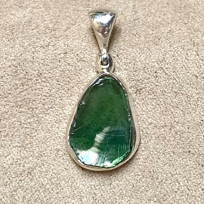 Obsidian (Green) and Sterling Silver Pendant