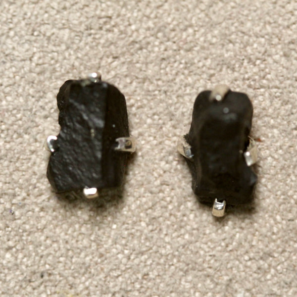 Shungite Rough Post Earrings